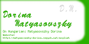dorina matyasovszky business card